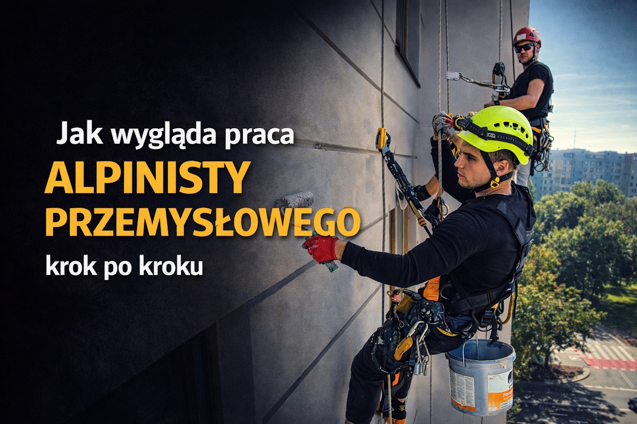 Praca alpinisty przemysłowego krok po kroku